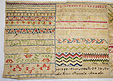 Sampler, Linen, silk, Mexican